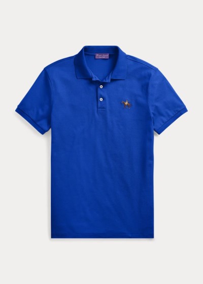 Camisa Polo Ralph Lauren Hombre Azul Rey Azules - Custom Fit Piqué - VLSAF7654